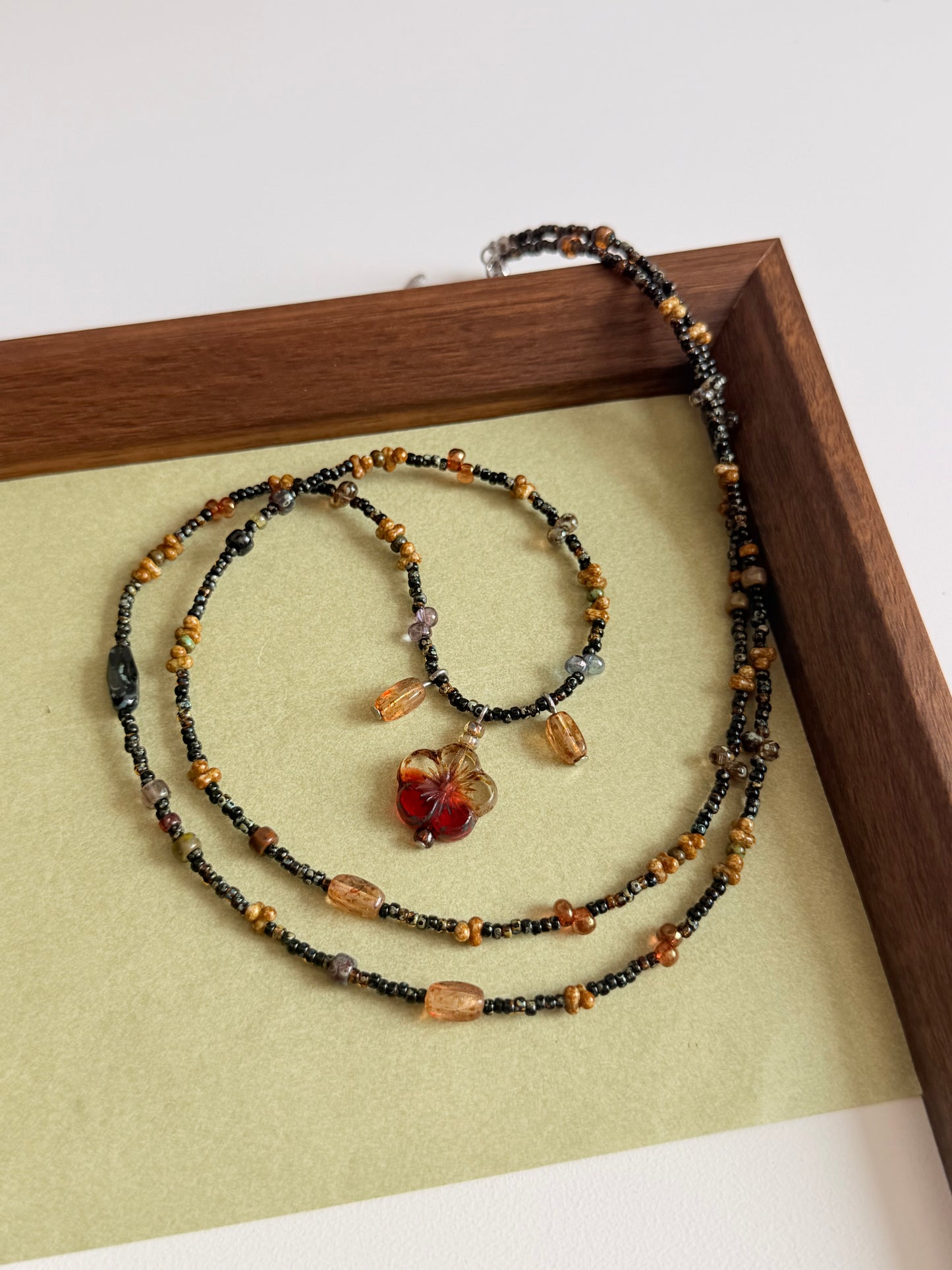 Amber Flower Necklace