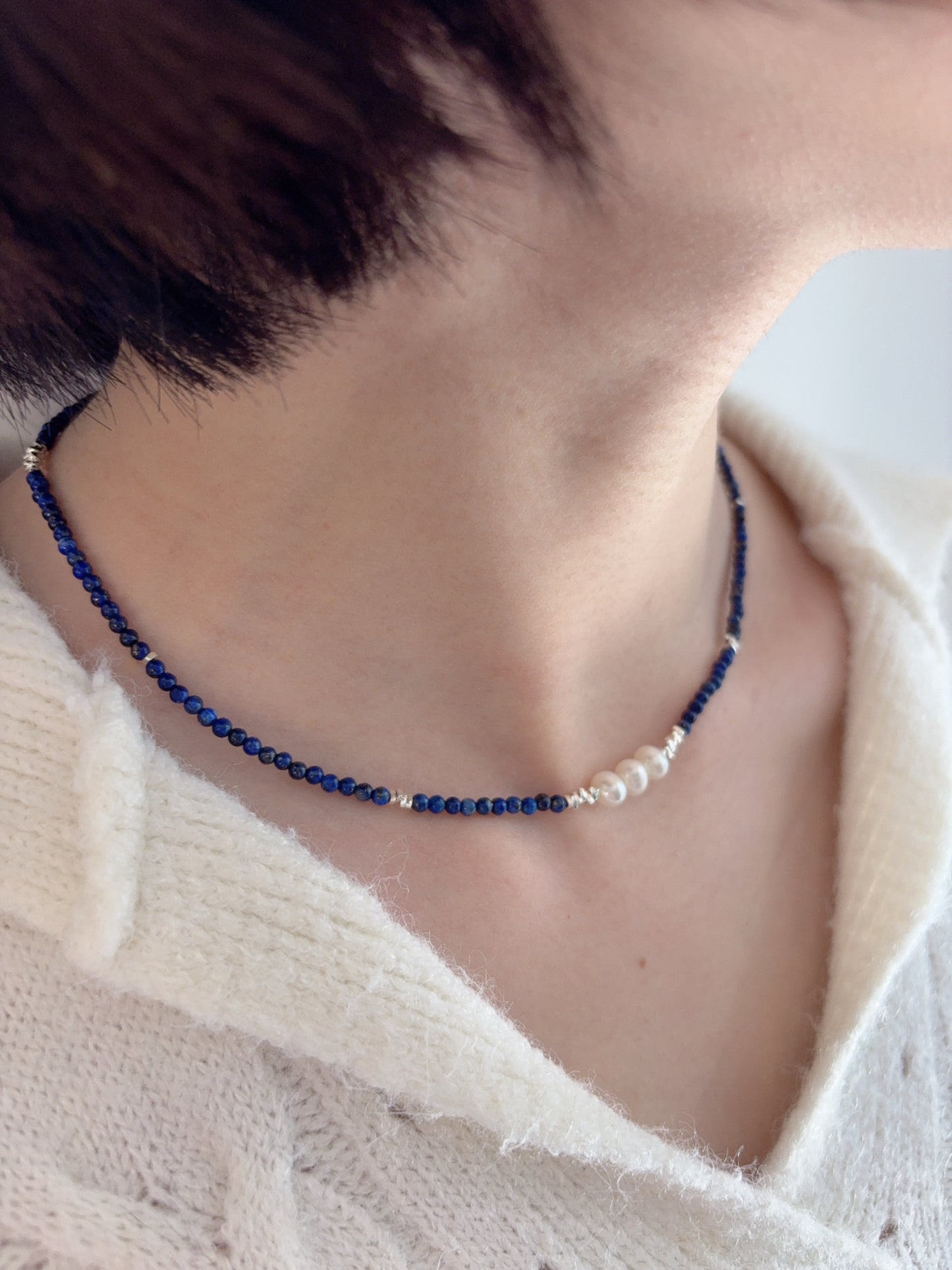 Lapis Pearl Necklace