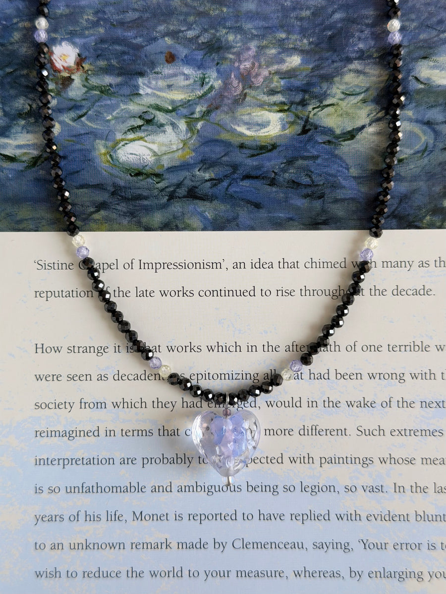 Glass Heart Necklace with a clear heart pendant