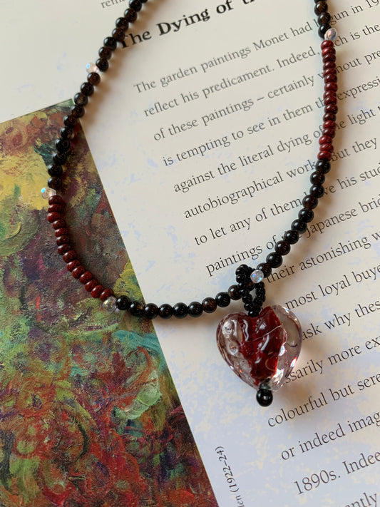 Red Glass Heart Necklace