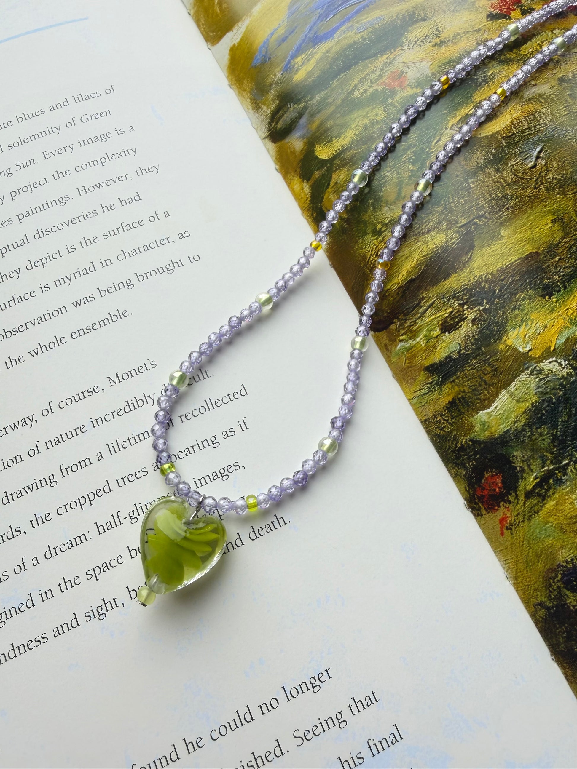 Green Swirl Heart Necklace
