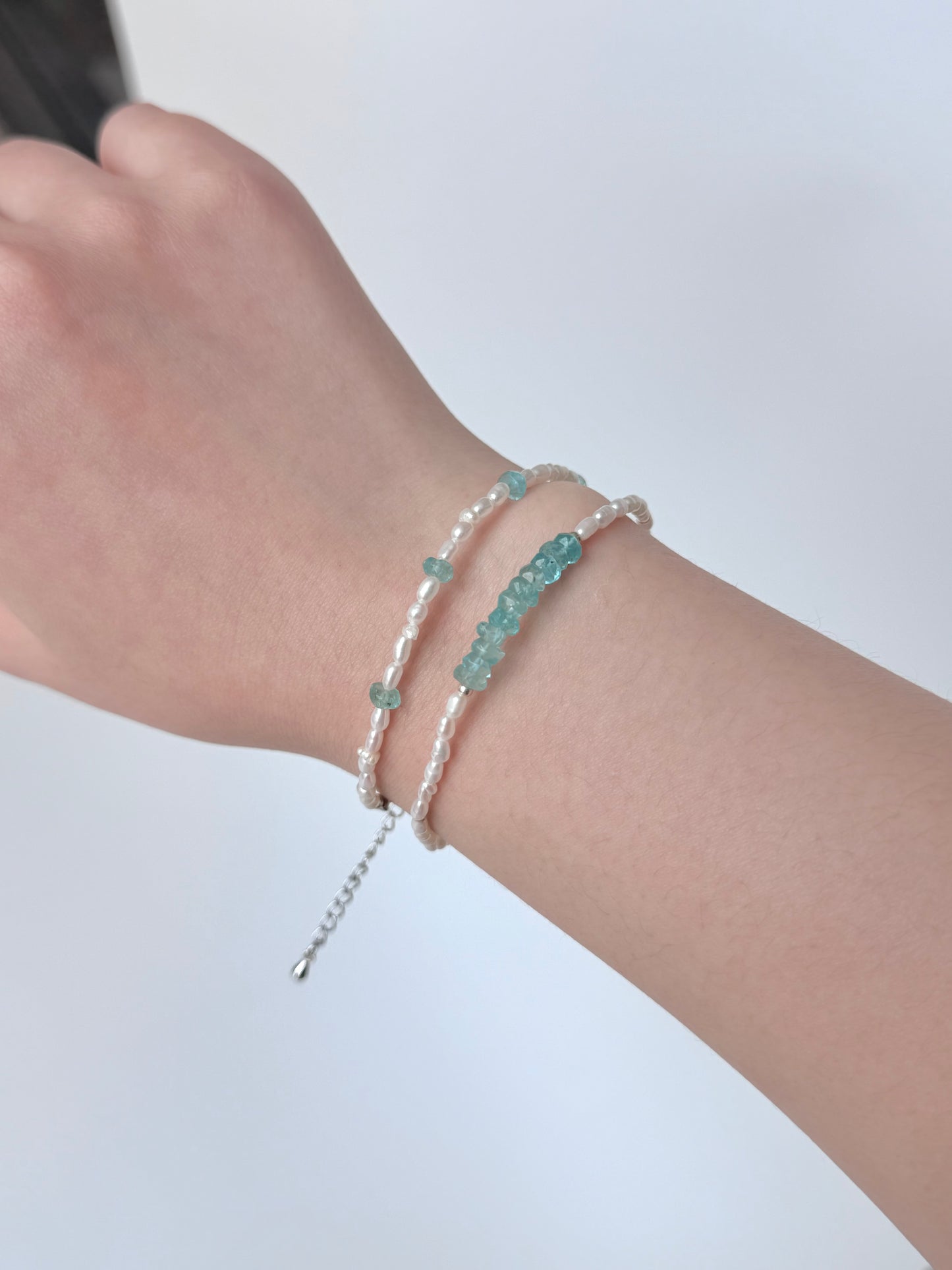 Blue Apatite & Pearl Bracelet