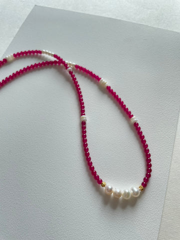 Crimson Pearl Necklace