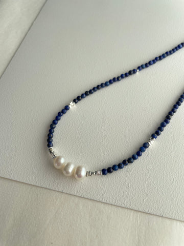Lapis Pearl Necklace
