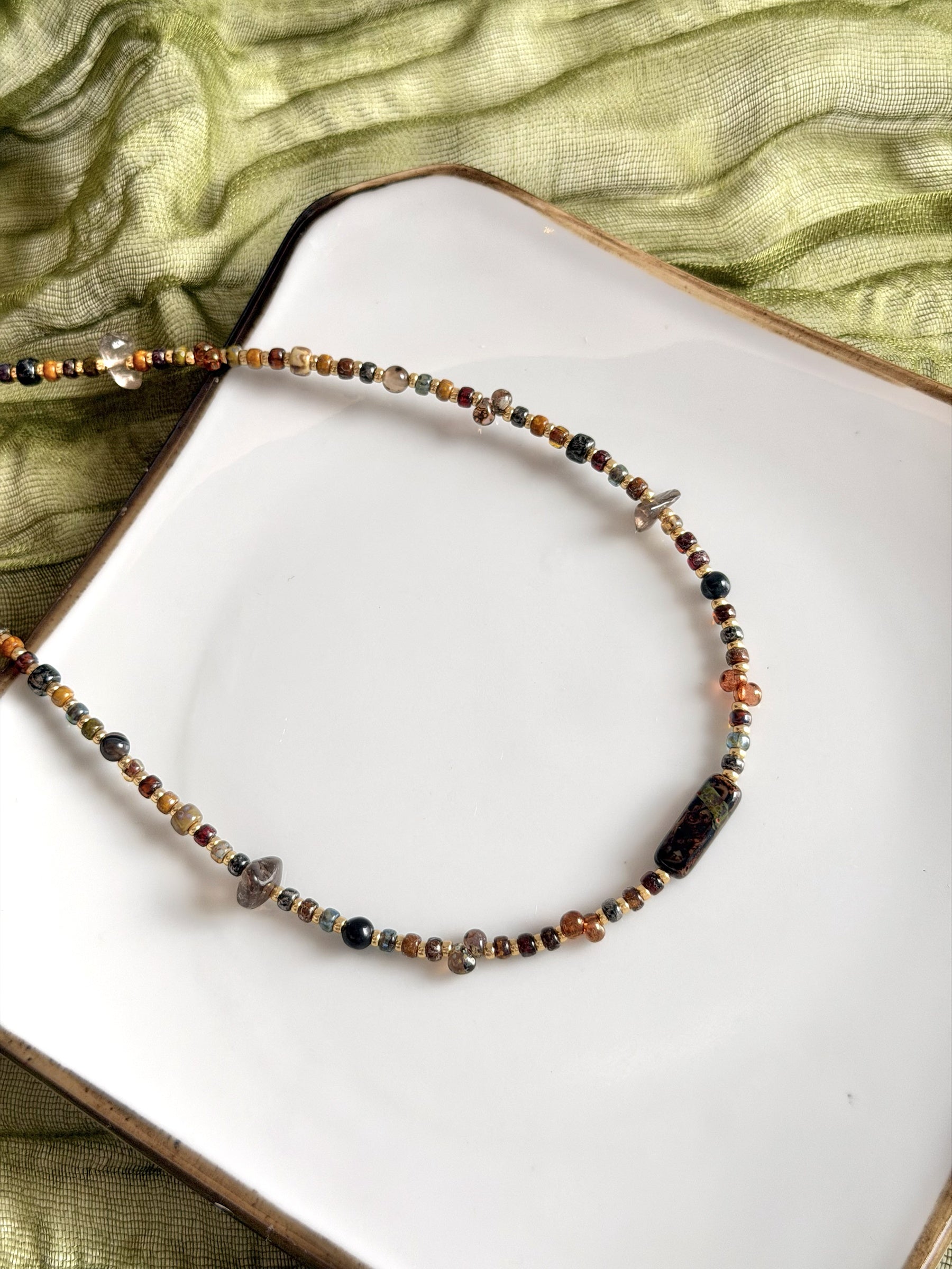 Olive Bead Necklace