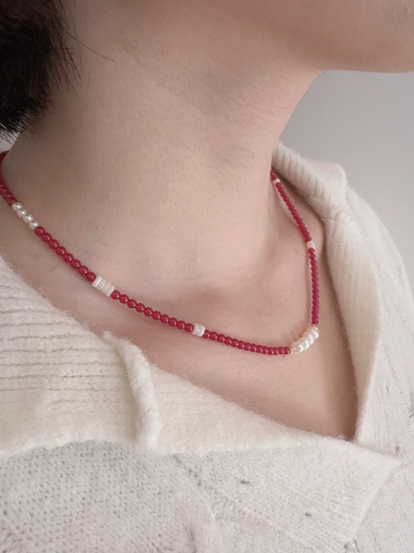 Crimson Pearl Necklace